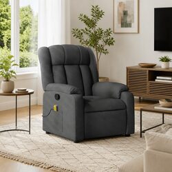 Concise Grey Fabric Massage Recliner Chair