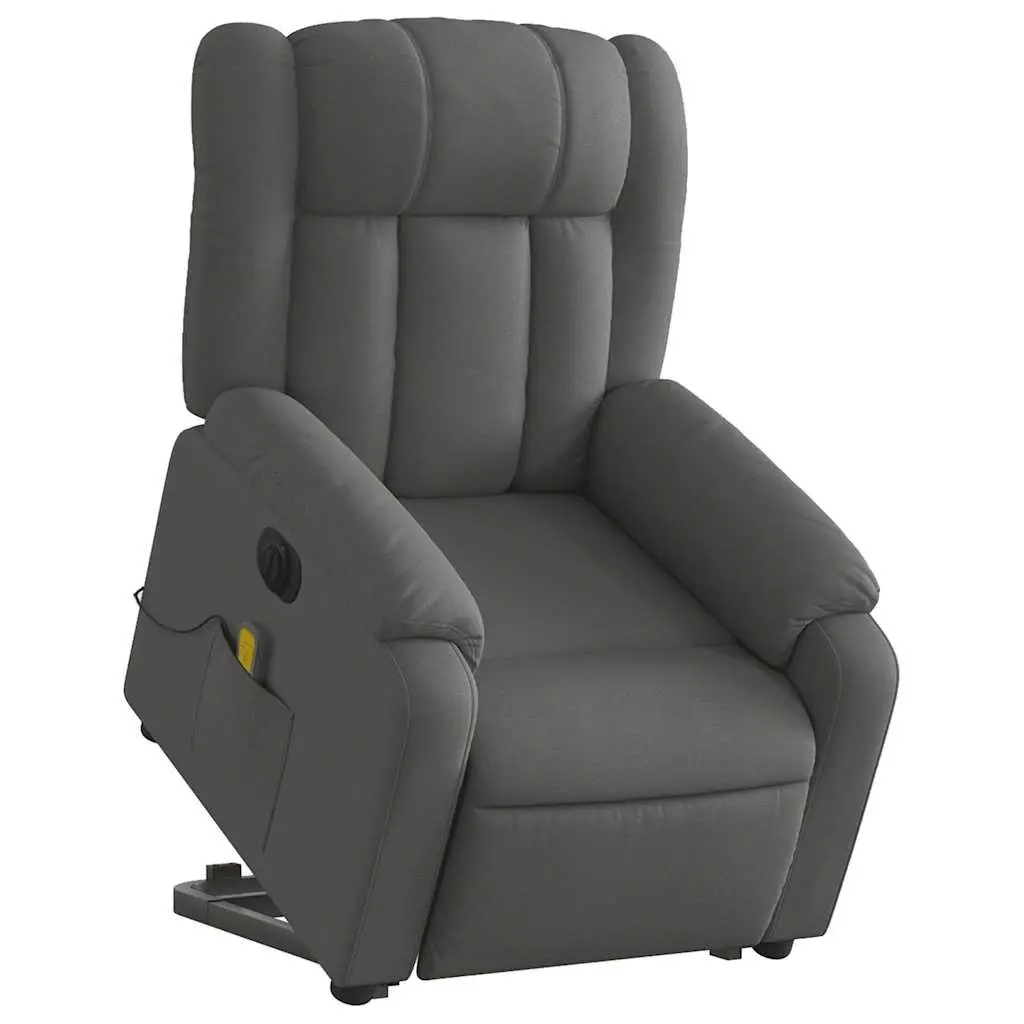 Electric Massage Recliner Chair Grey Fabric Lift Chair with Stand Up Function and Reclining Feature