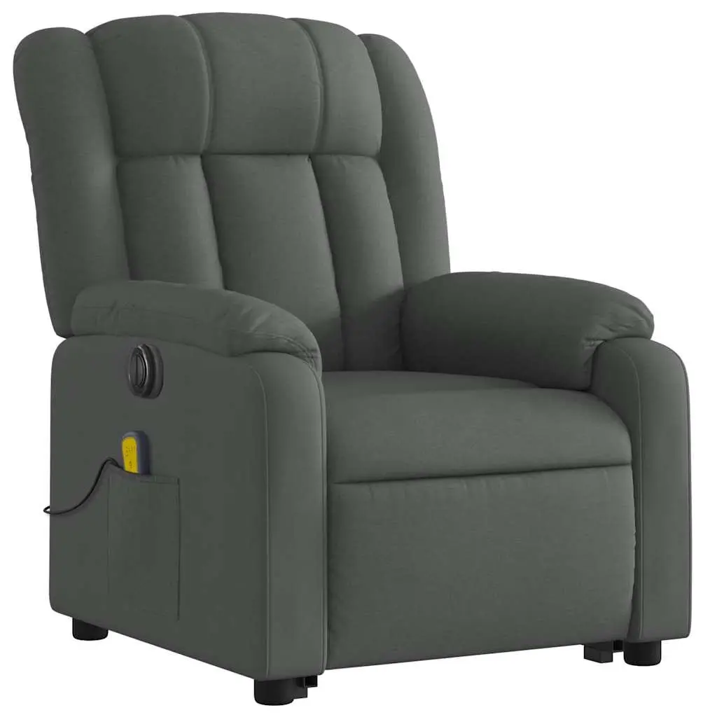 Electric Massage Recliner Chair Grey Fabric Lift Chair with Stand Up Function and Reclining Feature