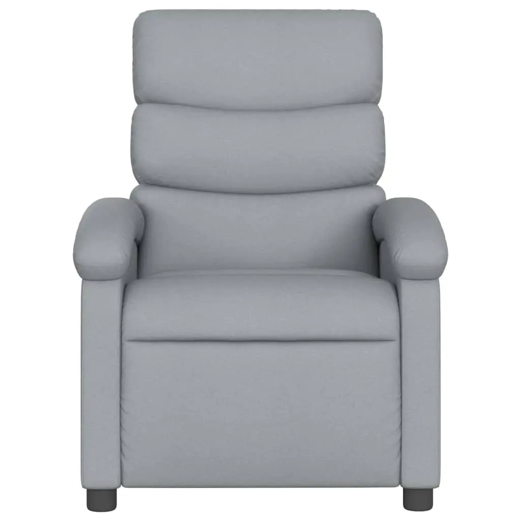 Recliner Chair Grey Fabric Vibration Manual Reclining Padded Armchair