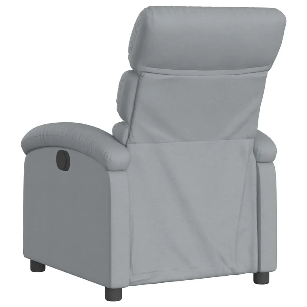Recliner Chair Grey Fabric Vibration Manual Reclining Padded Armchair