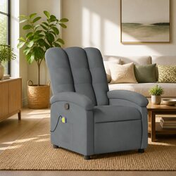 Grey Fabric Reclining Massage Chair
