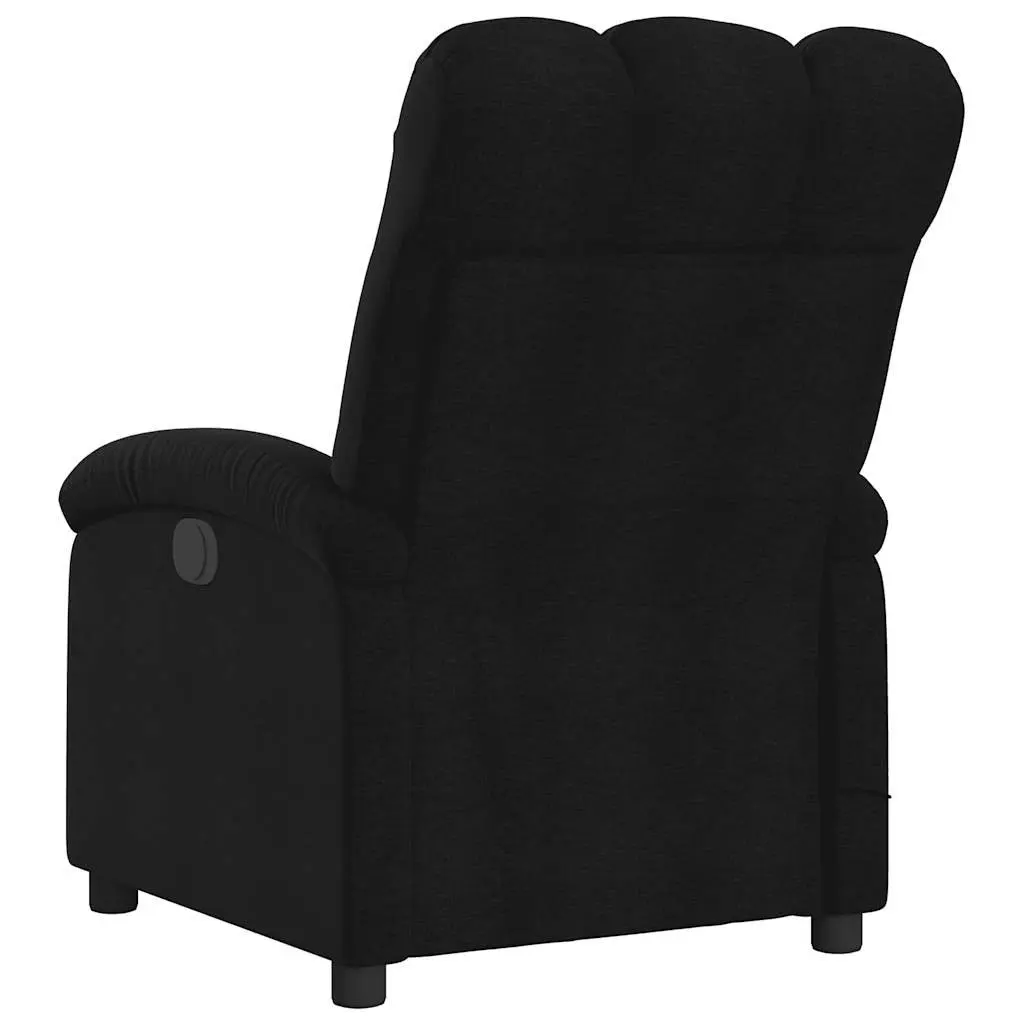 Massage Recliner Chair Black Fabric Manual Recline with Vibration Massage Points