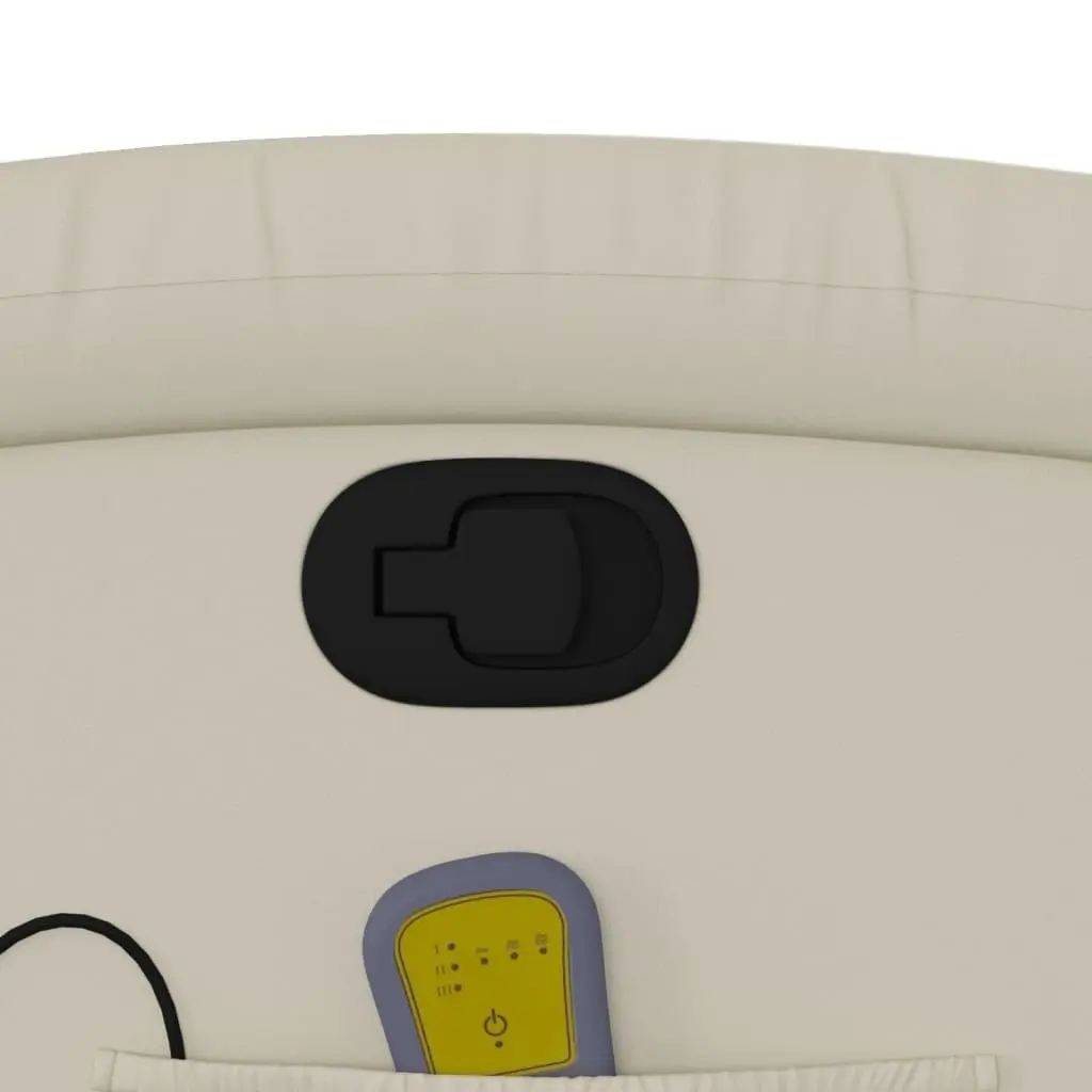 Recliner Chair Cream Faux Leather Manual with Vibration Massage 6 Points Adjustable Footrest