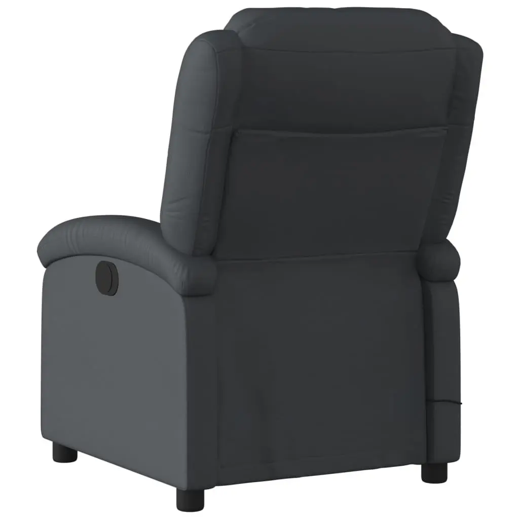Massage Chair Black Leather Manual Reclining Vibration 6 Massage Points