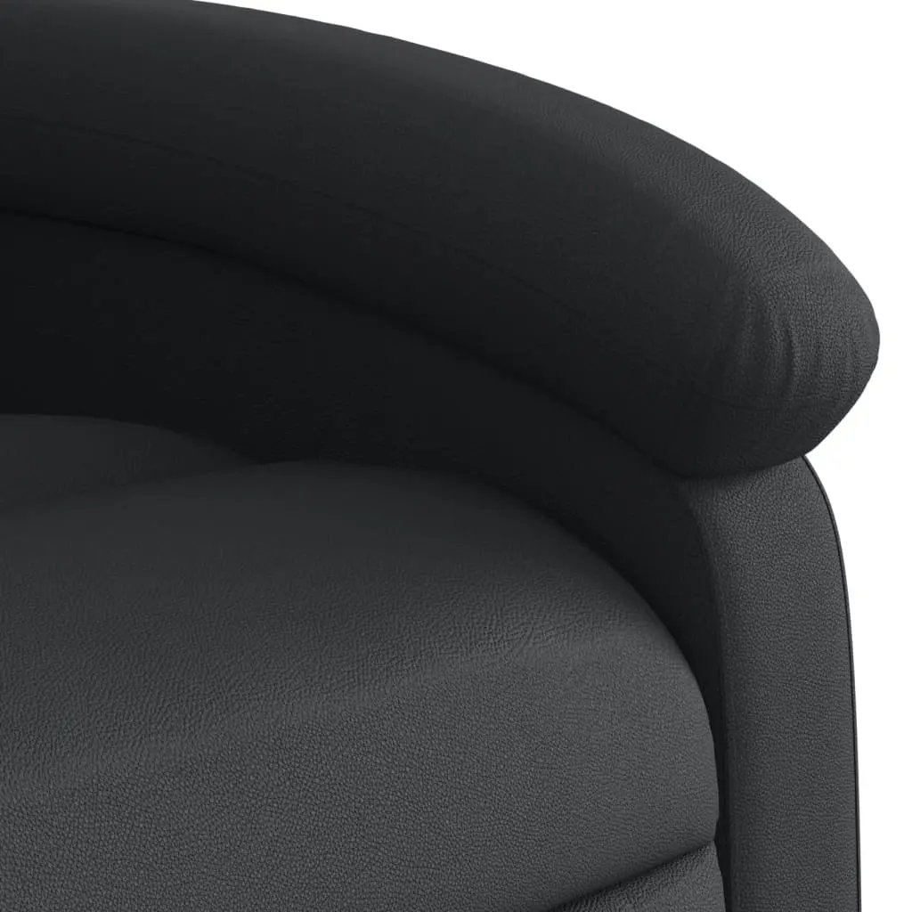 Massage Chair Black Leather Manual Reclining Vibration 6 Massage Points
