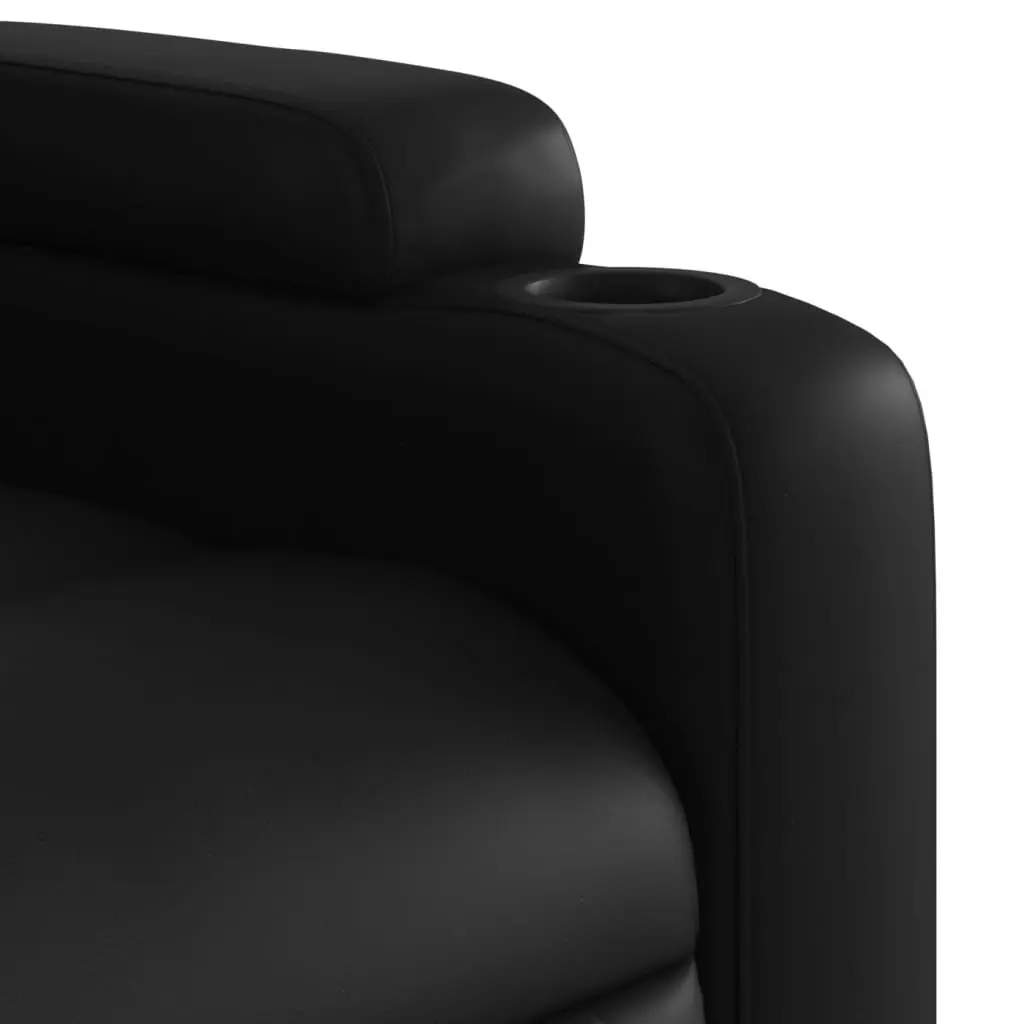 Recliner Chair Manual Reclining Armchair with Cup Holders Side Pocket Black