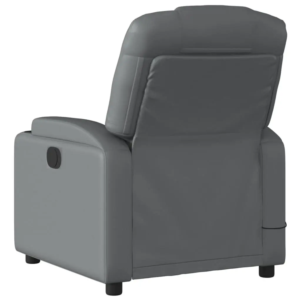 Grey Massage Recliner with Manual Function