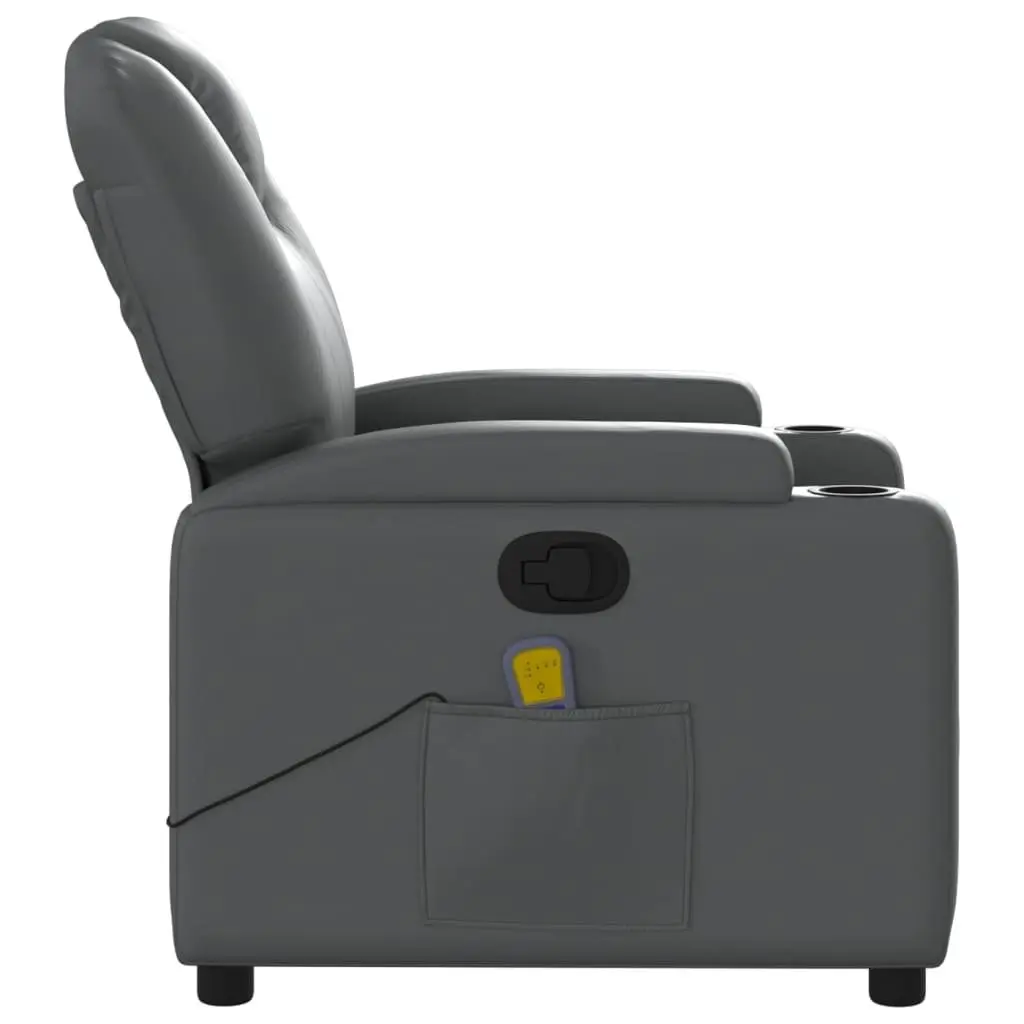 Grey Massage Recliner with Manual Function