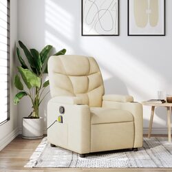 Cream Fabric Massage Recliner Chair: Enjoy Relaxation Now