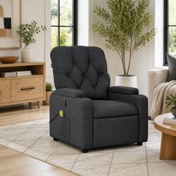 Concise Grey Fabric Manual Recliner Chair with Massage