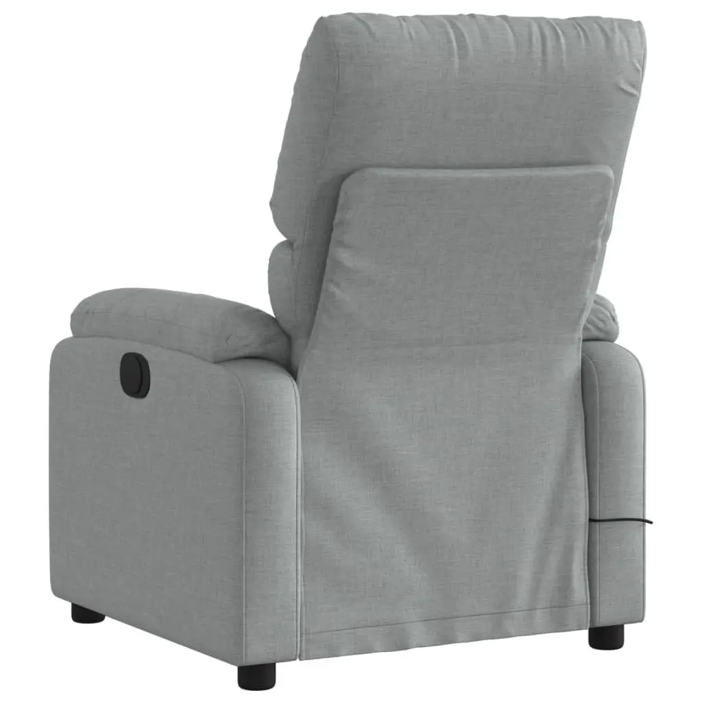 Massage Recliner Chair Grey Fabric Manual Recline Vibration Relaxation