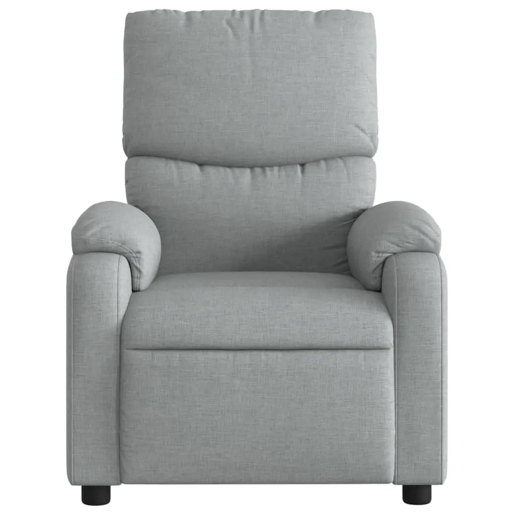 Massage Recliner Chair Grey Fabric Manual Recline Vibration Relaxation