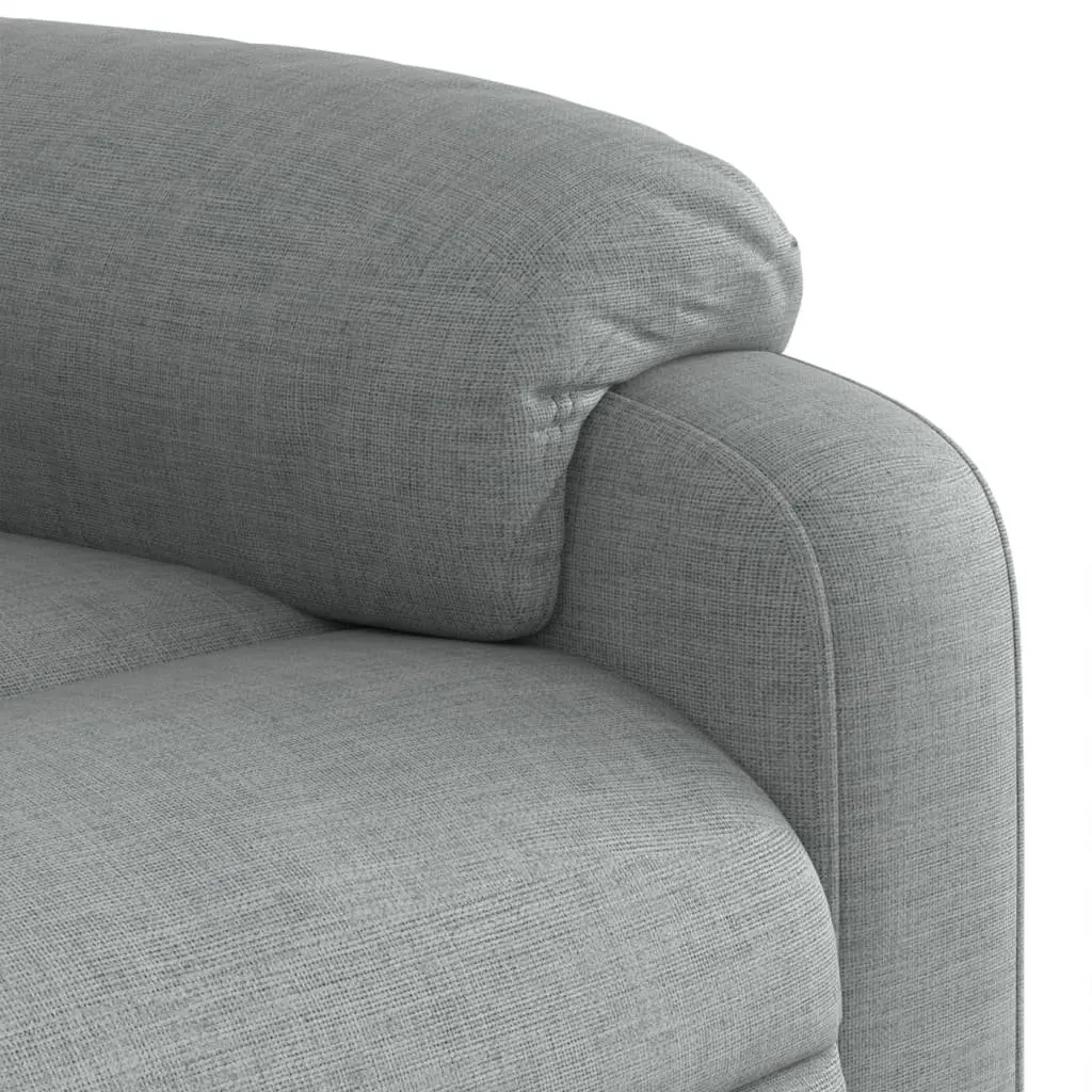 Massage Recliner Chair Grey Fabric Manual Recline Vibration Relaxation