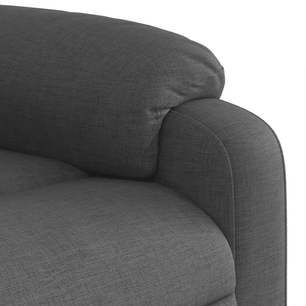 Recliner Chair Grey Fabric Vibration Massage Manual Recline Armchair