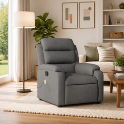 Compact Grey Massage Recliner Chair with Features