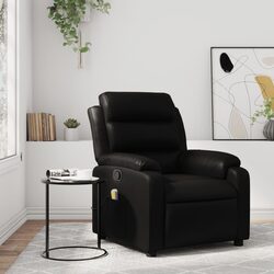 Black Faux Leather Massage Recliner Chair Overview