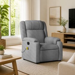 Compact Light Grey Massage Recliner Chair