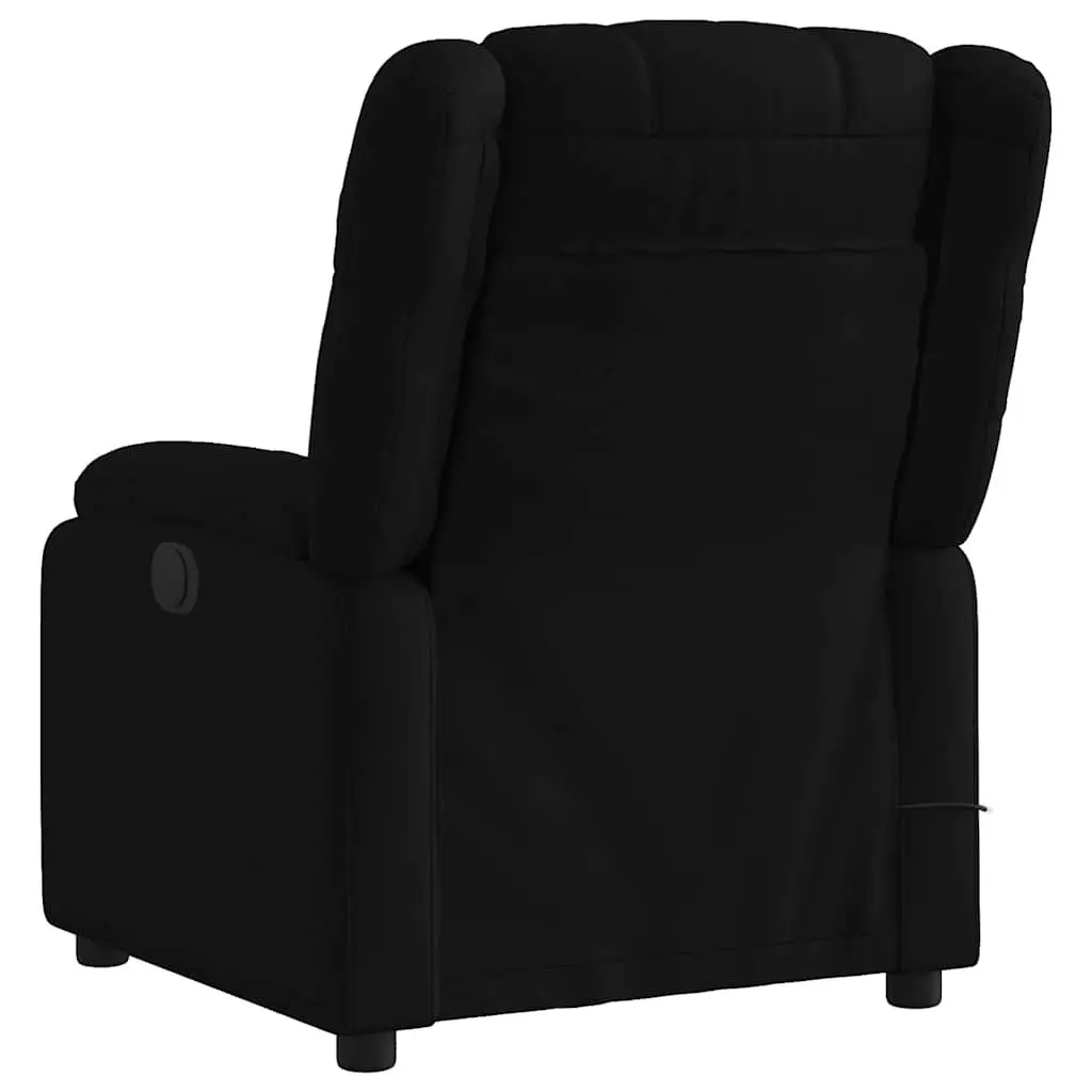 Massage Chair Black Fabric Manual Recline Vibration Comfort Armchair