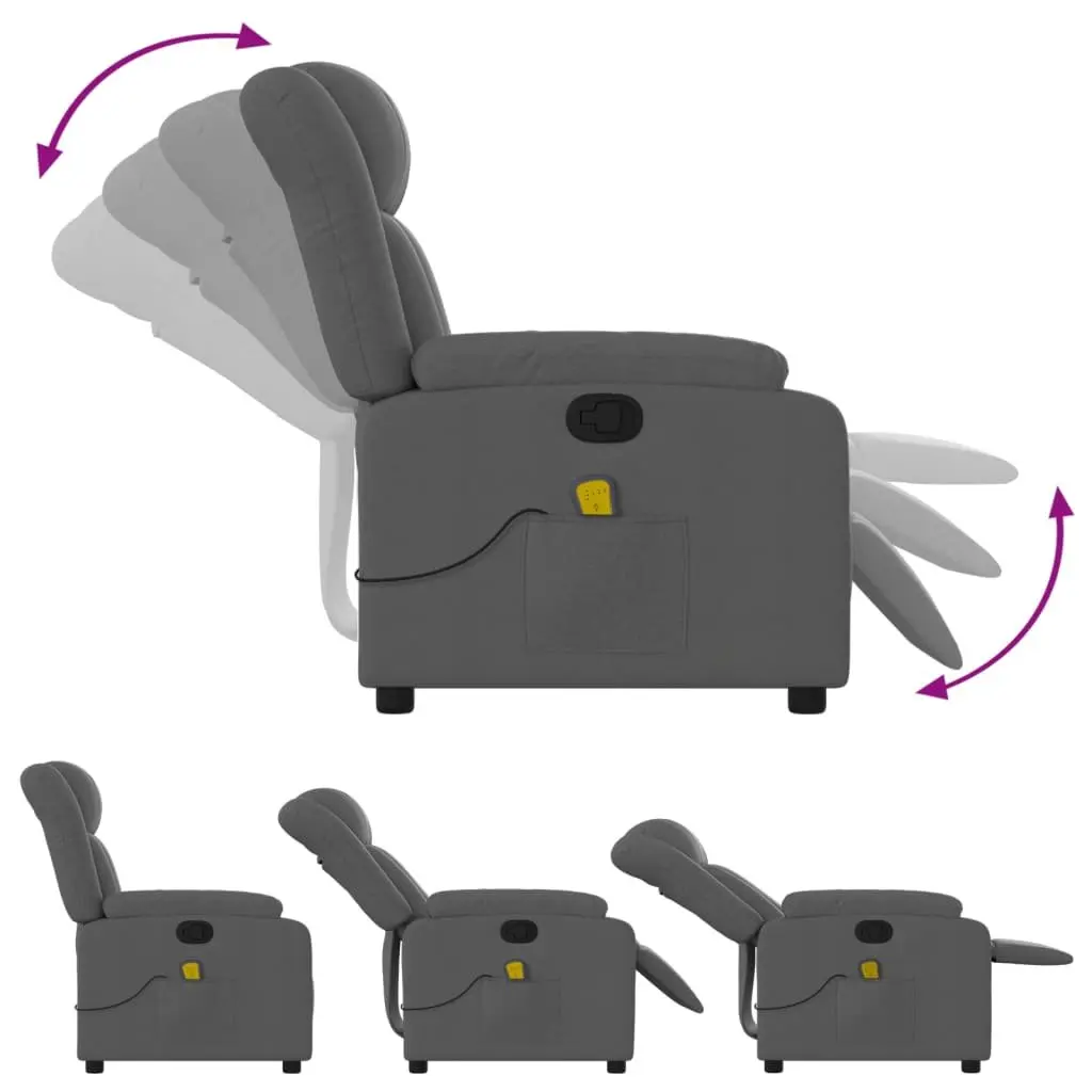 Grey Fabric Massage Recliner Chair