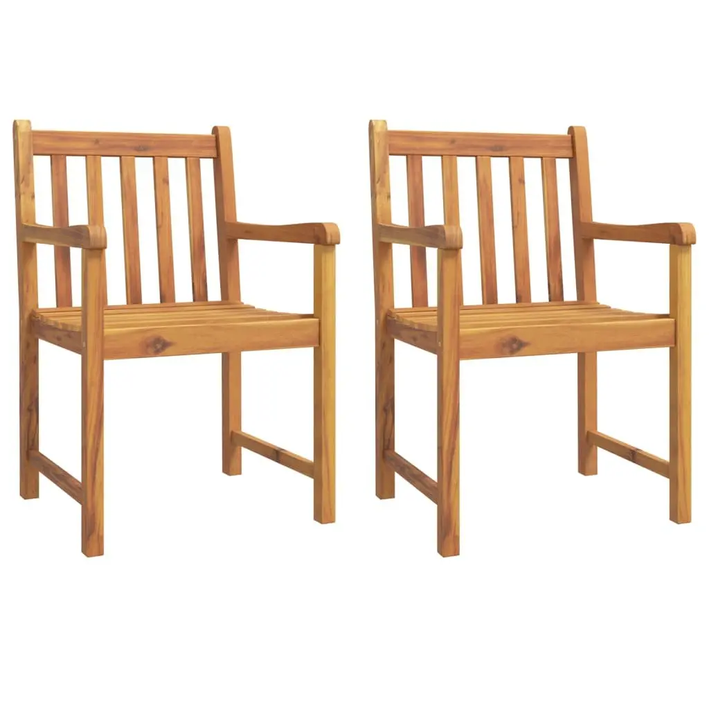 3 Piece Garden Dining Set Brown Solid Acacia Wood Outdoor Furniture
