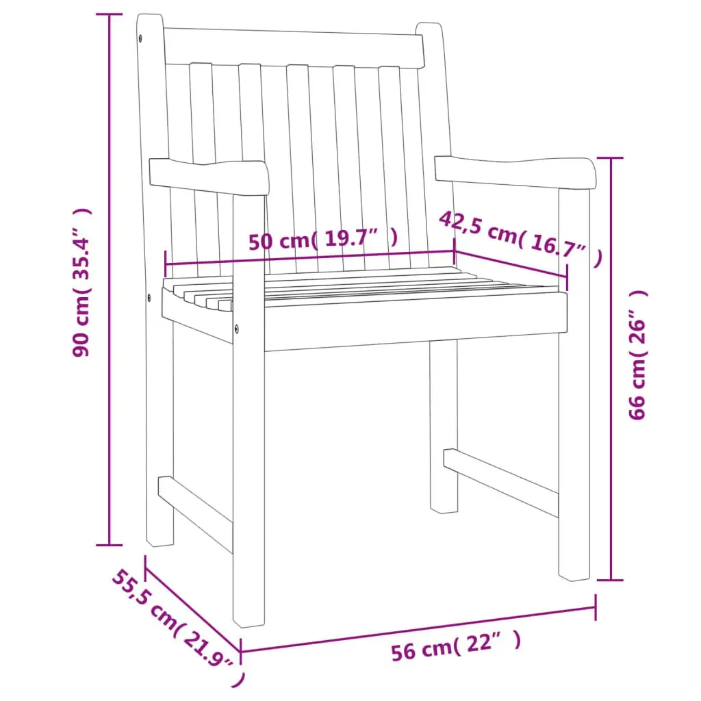 Garden Dining Set Brown 5 Piece Outdoor Furniture Solid Wood Acacia Chairs Table