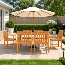 Compact 7 Piece Dining Set for Outdoor Spaces