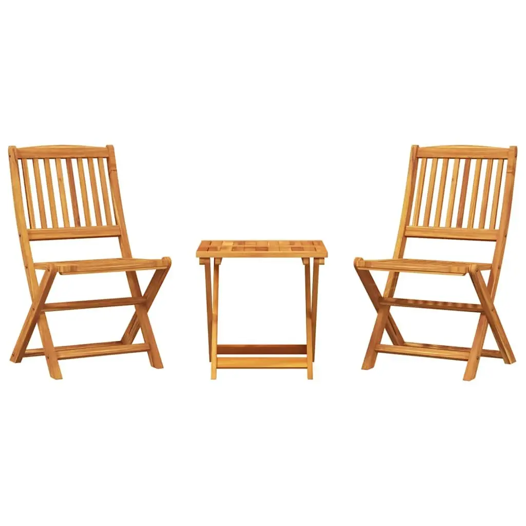 Folding Garden Dining Set 3 Piece Outdoor Furniture Solid Wood Acacia Brown