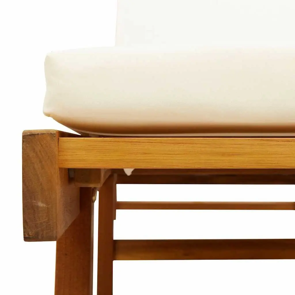 Sun Lounger with Cushion Pull-Out Table 5-Position Reclining Outdoor Seating