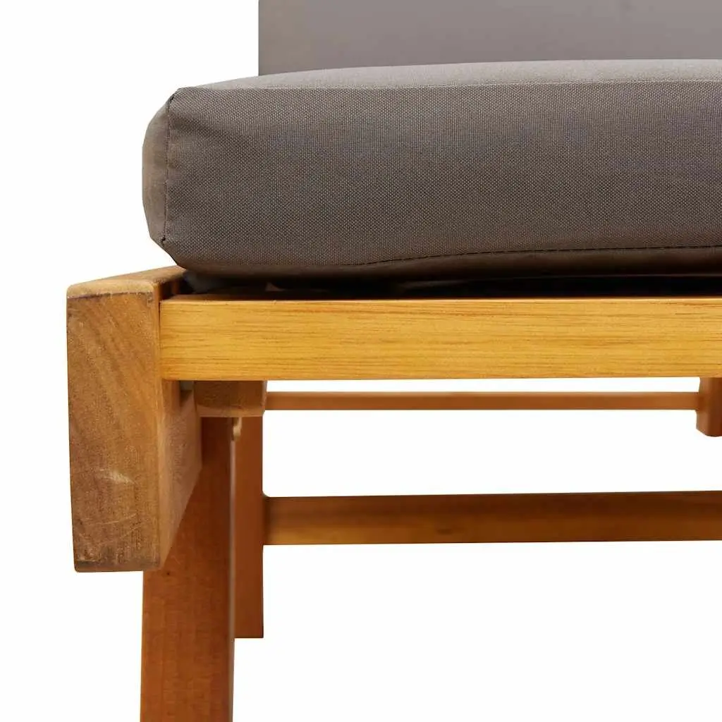 Sun Loungers Set 2 pcs with Pull-Out Table Solid Acacia Wood Outdoor Furniture