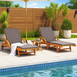 Quality Sun Loungers Set with Cushions for You