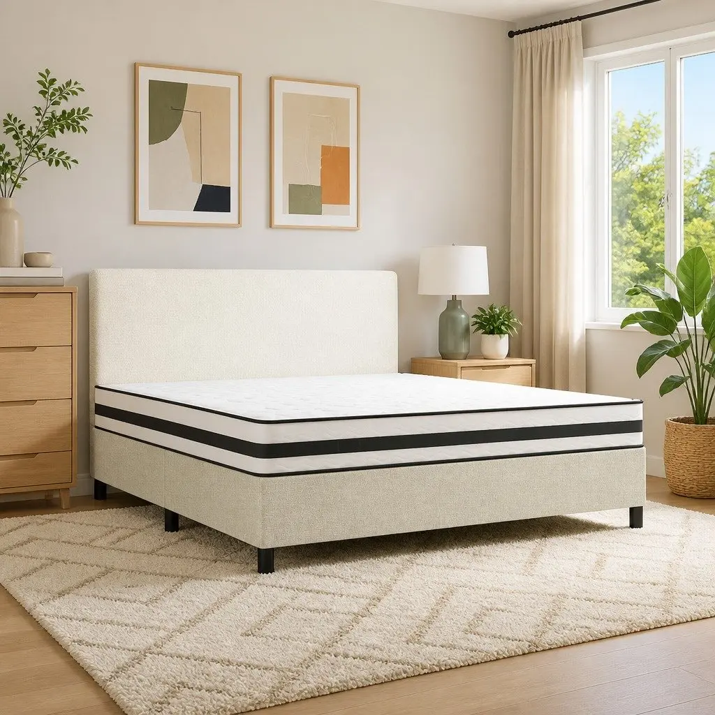 Bonnell Spring Mattress Queen Size 183x203 cm Medium Firm Foam Comfort Sleep