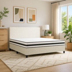Bonnell Spring Mattress Queen Size 183x203 cm Medium Firm Foam Comfort Sleep