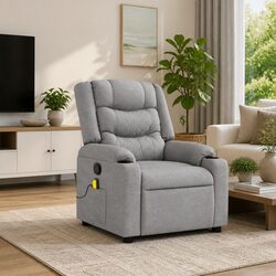 Efficient Grey Massage Recliner with Manual Recline
