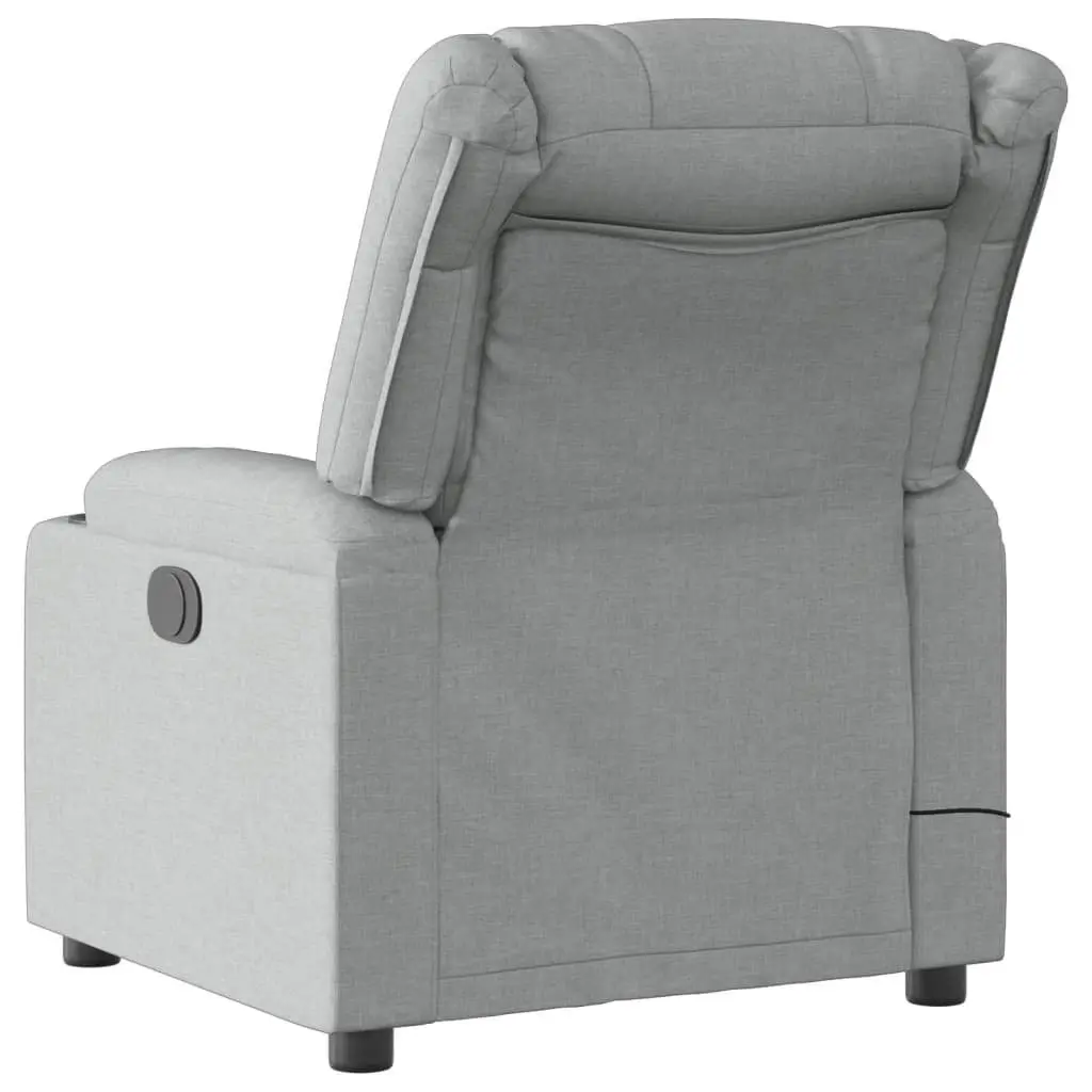 Massage Recliner Chair Grey Fabric Manual Recline Vibration Armchair Lounge