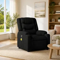 Concise Features of Black Fabric Massage Recliner Chair