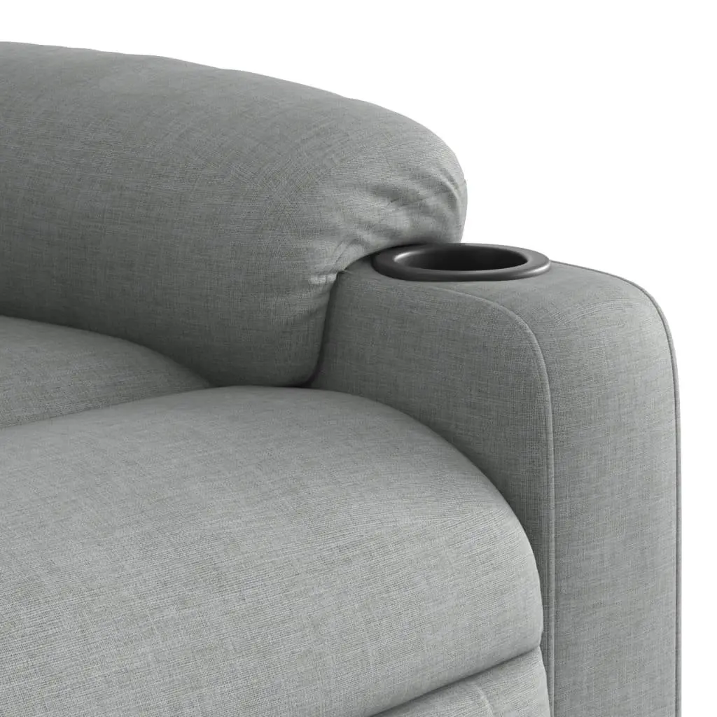 Electric Recliner Chair Grey Fabric Adjustable Vibration Massage Armchair