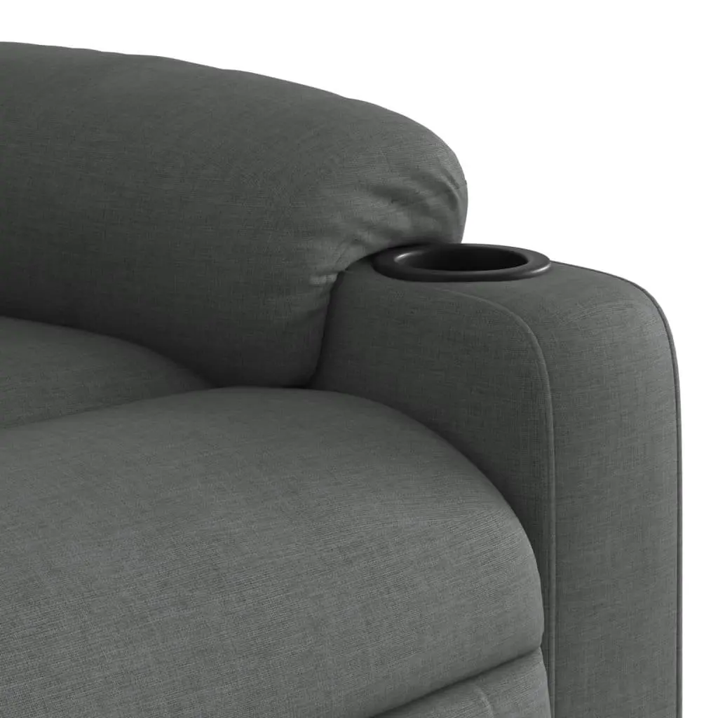 Electric Massage Recliner Chair Grey Fabric Power Lift with Manual Reclining and Vibration Massage System