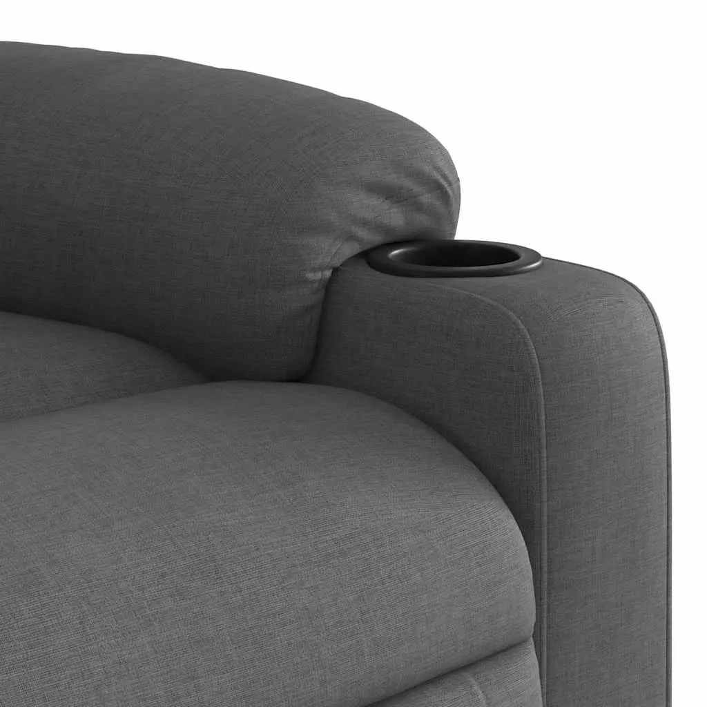 Electric Massage Chair Grey Fabric Power Lift Recliner for Elderly Comfort