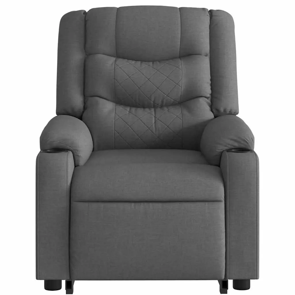Electric Massage Chair Grey Fabric Power Lift Recliner for Elderly Comfort
