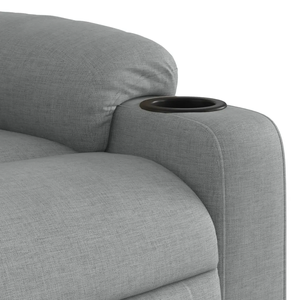Electric Recliner Armchair Grey Fabric with Massage Function Automatic Footrest 135 Degrees