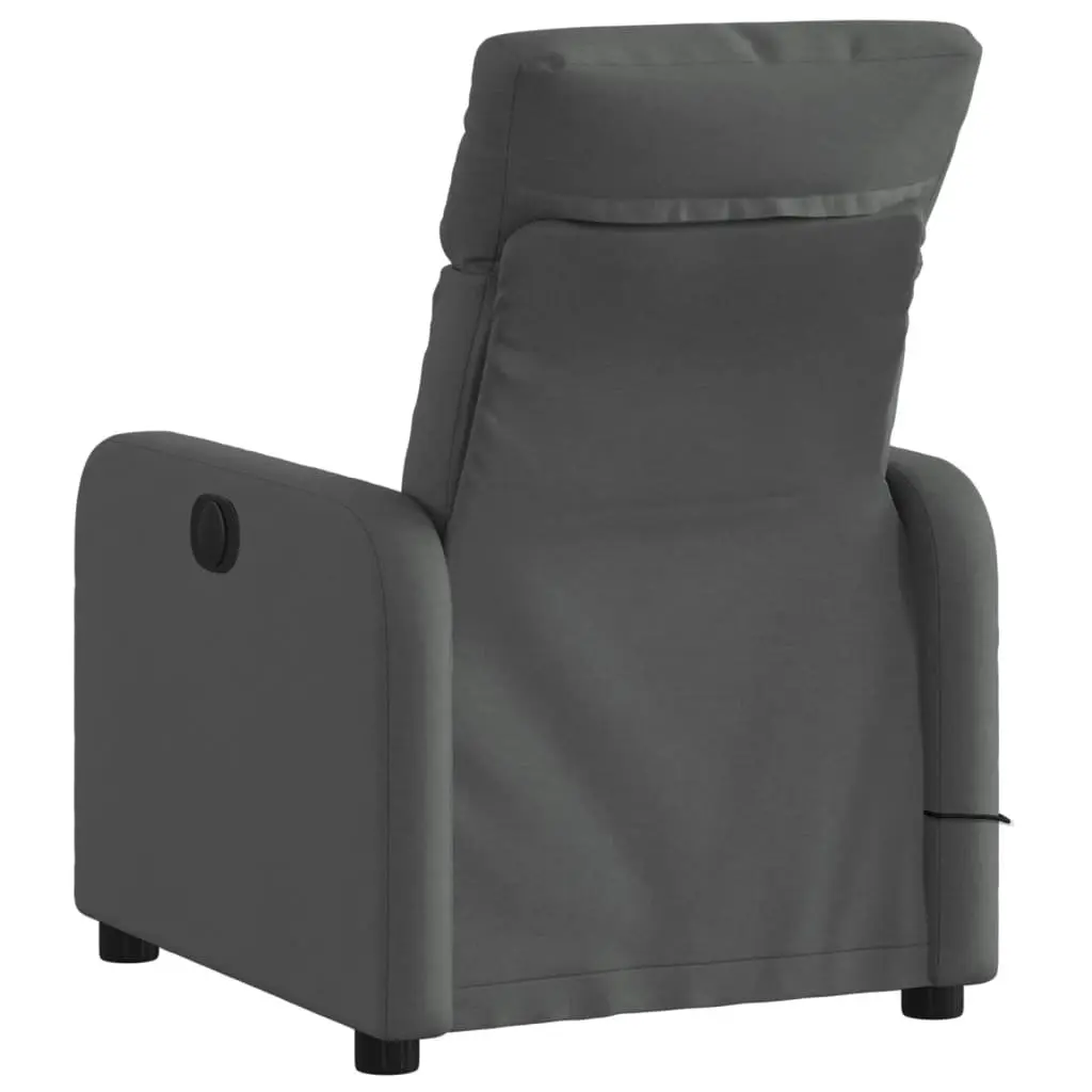 Recliner Chair Grey Fabric Manual Tilt Vibration Massage Armchair for Home Relaxation