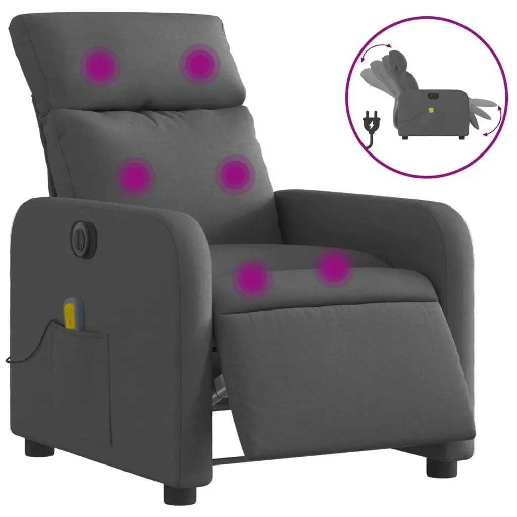Grey Electric Massage Recliner with Functionality