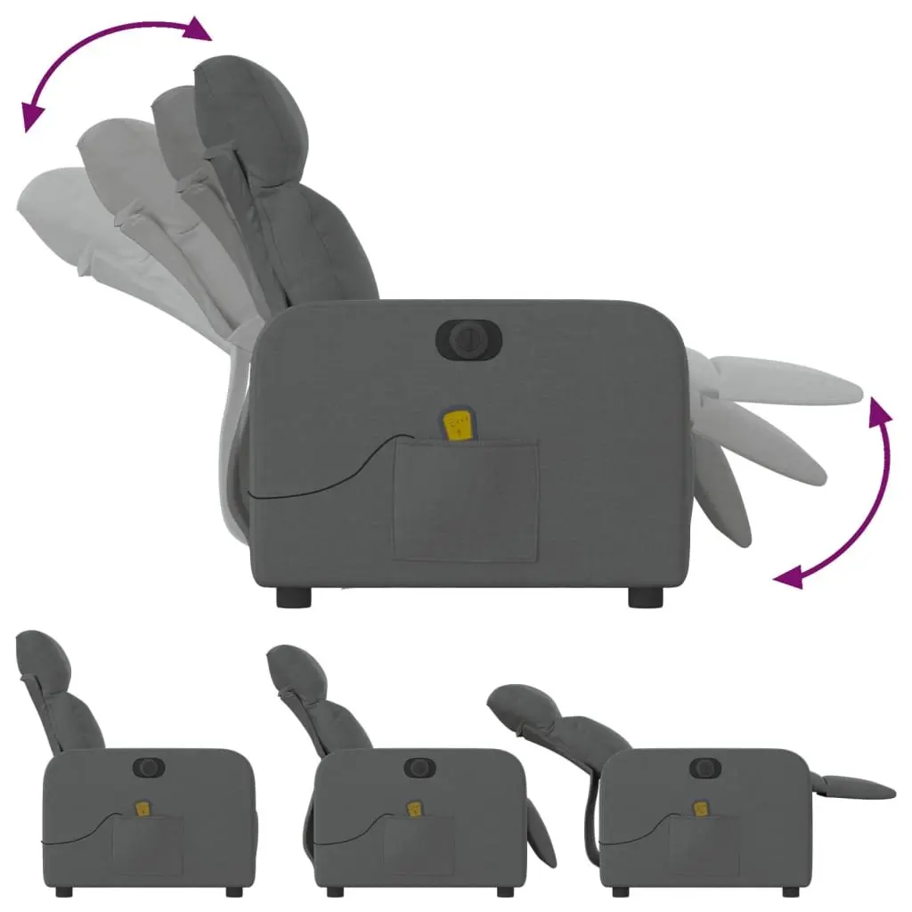 Grey Electric Massage Recliner with Functionality