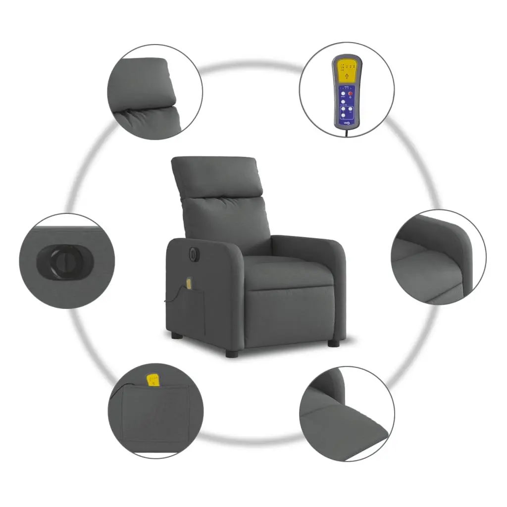 Grey Electric Massage Recliner with Functionality