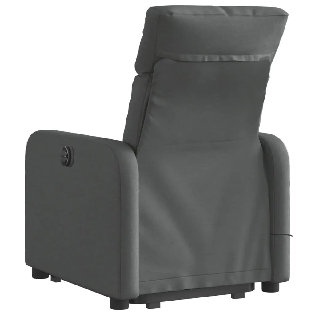 Electric Massage Recliner Chair Grey Fabric Power Lift Electric Recline Vibration Massage