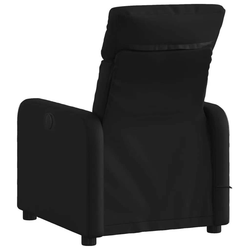 Massage Chair Manual Reclining Black Faux Leather 135 Degrees 6 Massage Points