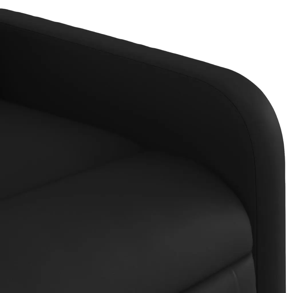 Massage Chair Manual Reclining Black Faux Leather 135 Degrees 6 Massage Points