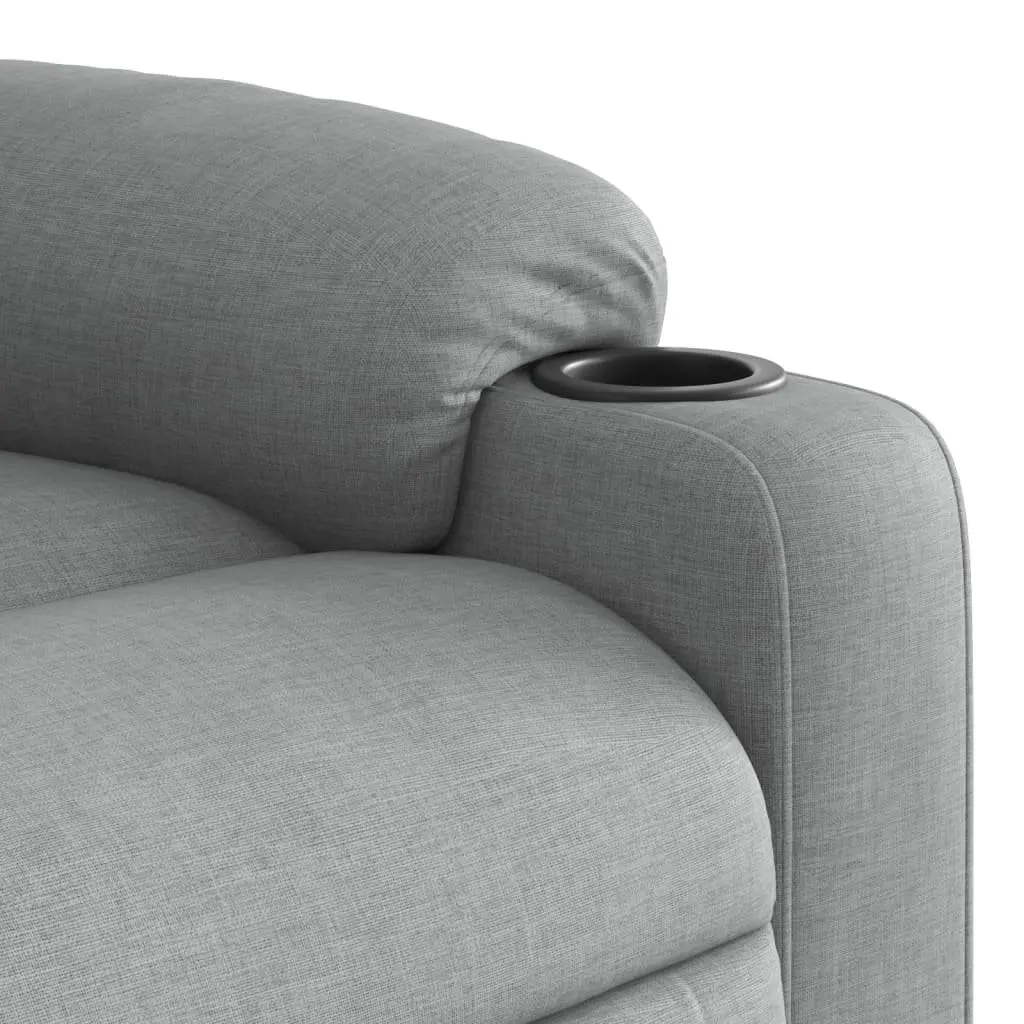Massage Recliner Chair Grey Fabric Manual Reclining Vibration Massage