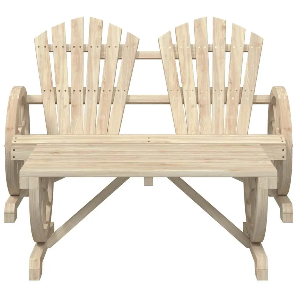 4 Piece Garden Lounge Set Brown Adirondack Style Solid Fir Wood Outdoor
